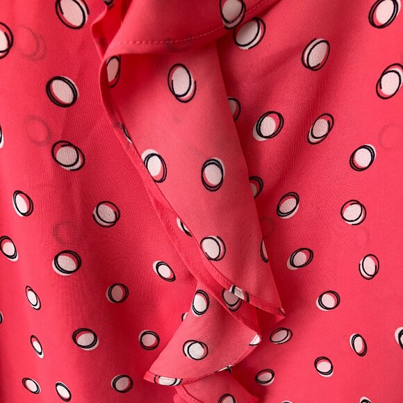 Kohl's Elle Retro Chic Coral Hoop Sleeveless Blouse Tank Top, New with Tags - Picture 4 of 12